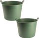 Plasticforte cuve ou seau flexible - 2x - vert - 42 litres