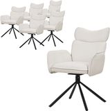 ML-Design Eetkamerstoel set van 6 draaibaar Beige