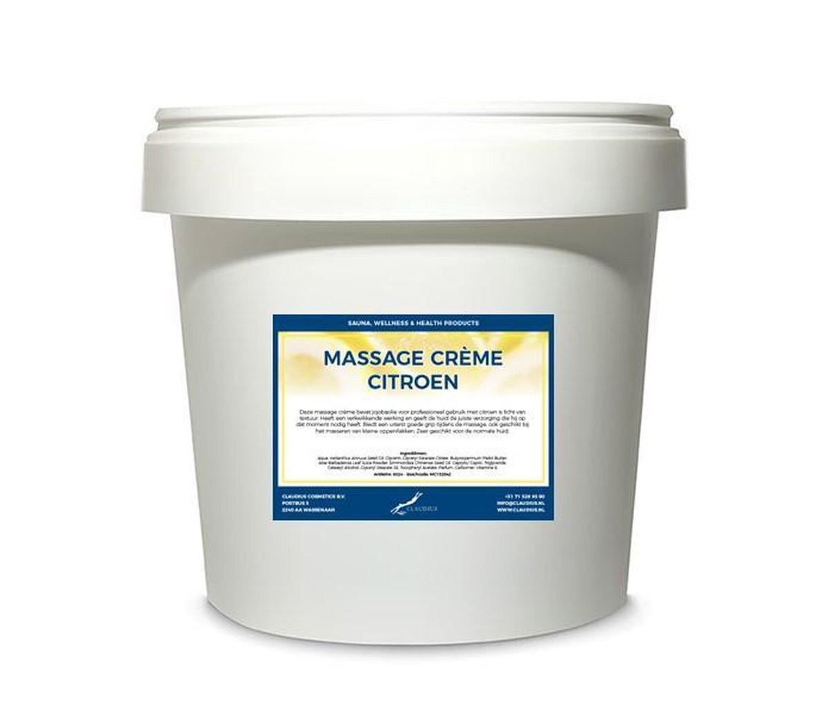 Claudius Cosmetics B.V. Massage Crème Citroen 5 liter
