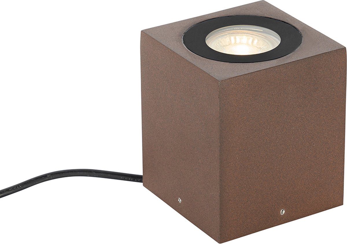 QAZQA Lennard - Grondspot - Roestbruin - GU10 - Aluminium