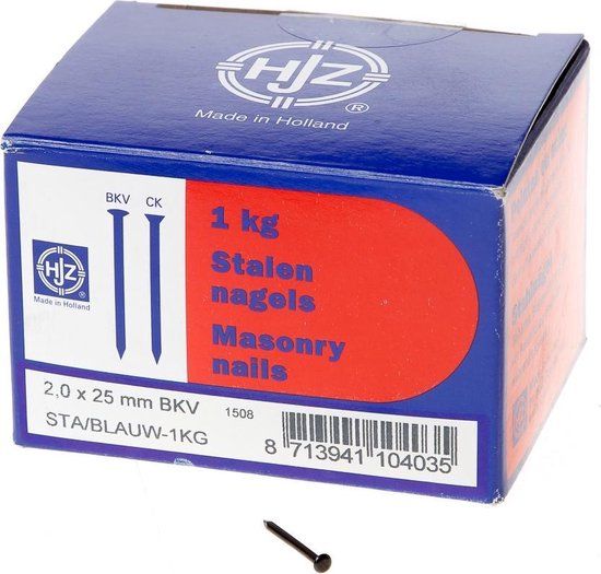 Hoenderdaal Fasteners Hjz Stalen nagel bollekop blauw 2.5 x 0.2 cm 1kg