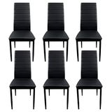 Somnia Descanso - Set van 6 gestoffeerde stoelen voor woonkamer, eetkamer, zwart kunstleer en zwarte poten, model Tucan, afmetingen: 39,5 cm (breedte) x 37,5 cm (diepte) x 96 cm (hoogte)