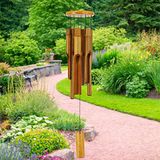 Bamboe ASTARIN Bamboe windgong buiten, houten windgong met melodie diepe toon, 76 cm klassieke Zen Garden Windgong voor ontspanning, Grace.Home Decor voor terras, tuin of binnen