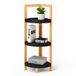 Merkloos Relaxdays Hoekkast - 3 planken - 77x23x23 cm - bamboe - natuur-zwart
