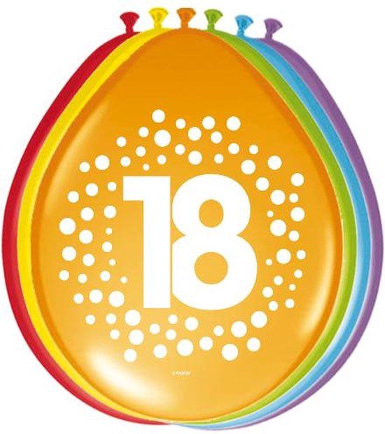 Folat Ballonnen 12in/30cm Rainbow Dots 18 /8