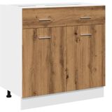 VidaXL Onderkast met lade Lyon 80x46x81,5 cm bewerkt hout artisanaal eiken