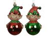 Kerstboomversiering kunststof 12cm elfen 1 stuk gesorteerd rood/groen