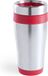Merkloos / Sans marque Makito Western Europe Warmhoudbeker/thermos isoleer koffiebeker/mok - RVS - zilver/rood - 450 ml - Reisbeker