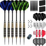 Darts Set Premium - 23 gram - Steeltip - 12 stuks - Zwart/Goud