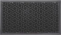 Luance Tapis de porte Cubique - Polyester - Noir - 43 x 75 cm