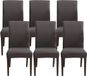 Housse de chaise sans marque pour chaises de salle à manger, set de 6 pièces, stretch, amovible, lavable, universel, gris foncé