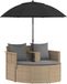 vidaXL Tuinbankstel 8-delig polyrattan beige en lichtgrijs