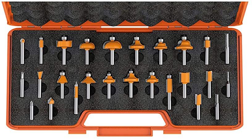 CMT Set van 26 frezen in koffer schacht 8 mm