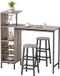 HOMCOM Table de bar MDF, acier 121,5L x 40l x 122H cm Gris