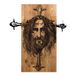 Elegant decoratief houten wandaccessoire, zwart en walnoot, 48 x 57,5 cm, 100% metalen frame (1,2 mm) en massief hout (3 cm), perfect voor moderne decoratie