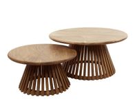 Giga Living Giga Meubel Salontafel Tweak Conisch - Hout - Set van 2 - 80x80x40cm