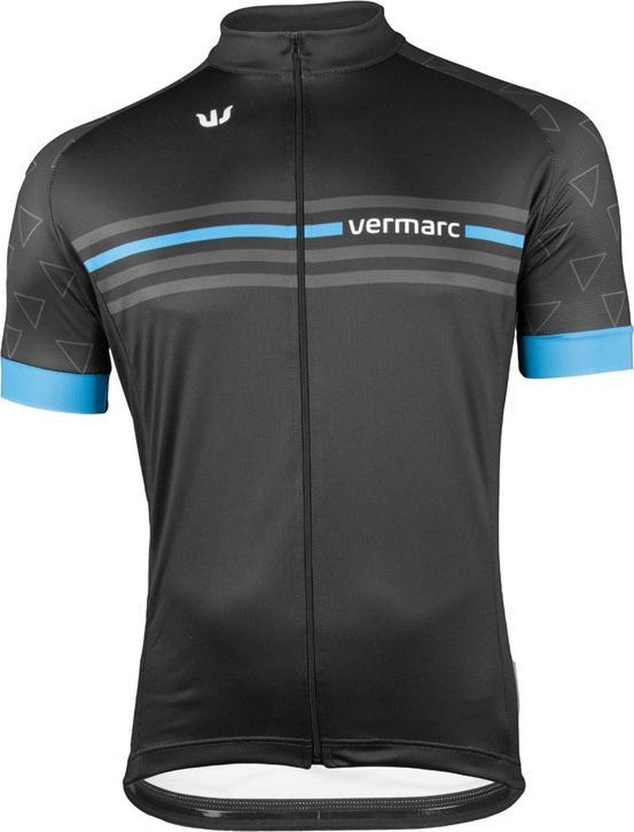 Vermarc Attaco SP. L. Fietsshirt - Blauw/Zwart - Maat S