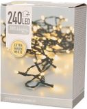Merkloos KerstXL.nl LED kerstverlichting 18 meter - 240 LED lampjes - extra warm wit - zwart