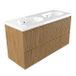 Saniclass Holz Atelier Badkamermeubelset - 120x45x63.5cm - Palermo keramische wastafel wit - 2 wasbakken - 2 kraangaten - 4 lades - mat eiken natural (hout) SW1420807/SW24921