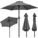 Yaheetech Parasol Ø 226 cm – Gris – 226 x 226 x 240 cm – Avec système de balancement et fonction d'inclinaison