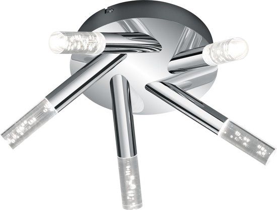 BES LED Trion Balo LED Plafondlamp - 5-lichts - Rond - Chroom - 3000K - IP44