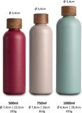 Merkloos / Sans marque T&N Roestvrijstalen thermosfles 500ml met acaciahouten deksel