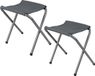 Sunnydays Tabouret de camping/extérieur - Lot de 2 - Pliant - Gris - Métal/Polyester