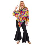 Amscan Unisex Tie Dye Poncho Volwassenen Festival Fancy Dress Kostuum - One Size