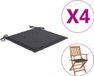 vidaXL Tuinstoelkussens 4 st 40x40x3 cm Oxford stof antracietkleurig