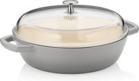 Kela Calido Stoofpan met Deksel, Ø 28 cm, 3.8 L, Gietijzer, Grijs