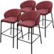 ML-Design Barkrukken set van 4 rood stoffen bekleding 76 cm