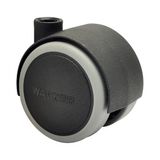 WAGNER Design meubelwiel/zwenkwiel/dubbel wiel - zacht - diameter Ø 40 mm, hoogte 45 mm, zwart, draagvermogen 35 kg - 01072601