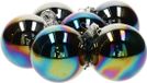 Decoris Kerstballen - 6x stuks - zwart parelmoer - D8 cm - glas - glans en mat