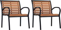 vidaXL Tuinstoelen 2 stuks Staal en HKC Zwart en bruin