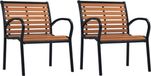 vidaXL Fauteuils de jardin 2 pièces Acier et HKC Noir et marron