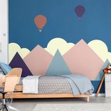 Ambiance Sticker Muurstickers voor kinderen - Babykamerdecoratie - Gigantische muursticker voor kinderen, Scandinavische bergen, NARVIK - 70x95cm