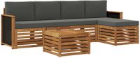 vidaXL - Bank loungeset - 5 zitplekken - Natuurlijk en antraciet