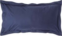 Homescapes Kussensloop 50x90 cm met Rand (Oxford) – Marineblauw – 100% Egyptisch Perkal Katoen – 200 TC