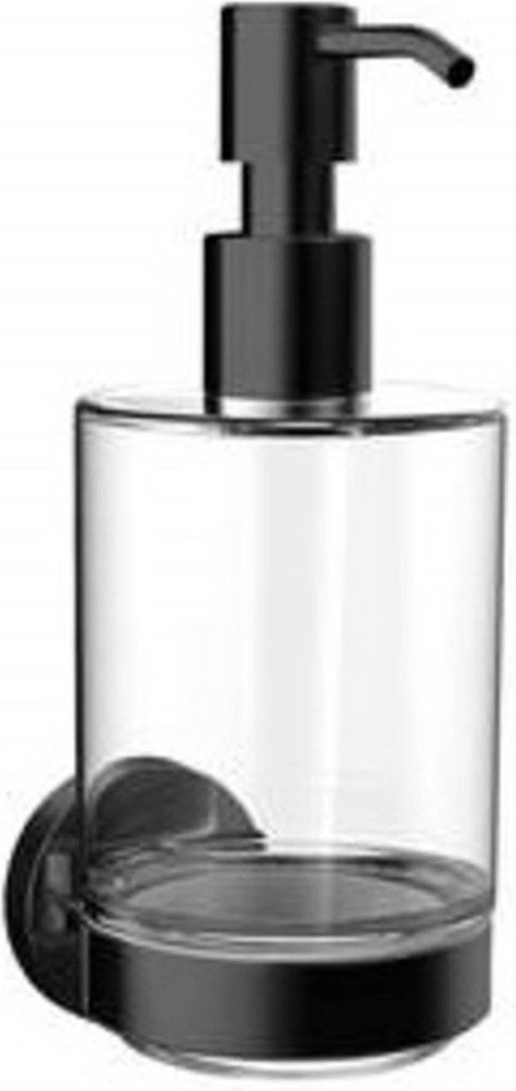 Emco Round zeepdispenser met kristalglas, zwart