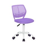 FurnitureR Kleurrijke bureaustoel, moderne in hoogte verstelbare computerstoel zonder armleuningen, ergonomische draaistoel voor kinderkamer en thuiskantoor