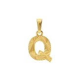 Lucardi Dames 14 karaat geelgouden letterhanger - Q