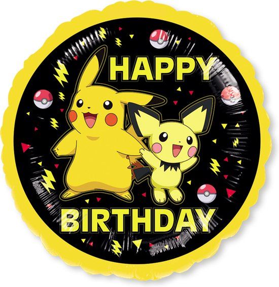 Pokémon Pokemon - Folie ballon - Helium ballon - Happy Birthday - 43 cm - Leeg - 1 Stuks.