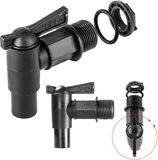 KADAX Aftapkraan voor regenton, 3/4 inch kraan van kunststof, tapkraan met afdichting en borgmoer afdichtband, kraan voor waterreservoir (zwart, 84 mm)
