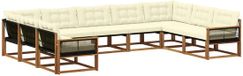 vidaXL - Acacia Hout Loungeset Bank 9-Zits Natuurlijk en Crème