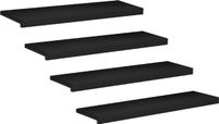 vidaXL Traplopers 4 st 100 x 25 x 2 cm Zwart Massief beukenhout