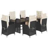 vidaXL 7-delige tuinset met kussens, beige, van polyrotan