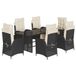 VidaXL 7-delige Tuinset met Kussens, Poly Rattan, Bruin