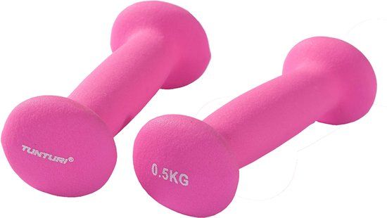 Tunturi Dumbbell set - 2 x 0,5 kg - Neopreen - Fluor Roze