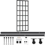 vidaXL Schuifdeur met beslag 76x205 cm aluminium en ESG-glas