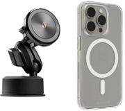 Lampa zuignap met magnetisch telefoonhouder draadloos opladen (magsafe) + Brodit iPhone hoes MagSafe